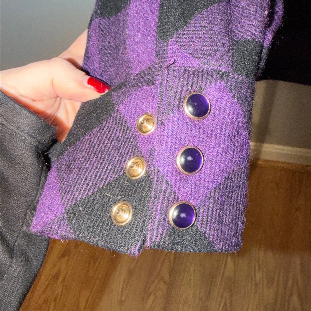 Tuckernuck Aubergine Check Chandler Button Down Flannel Purple Black. Small - Picture 5 of 11